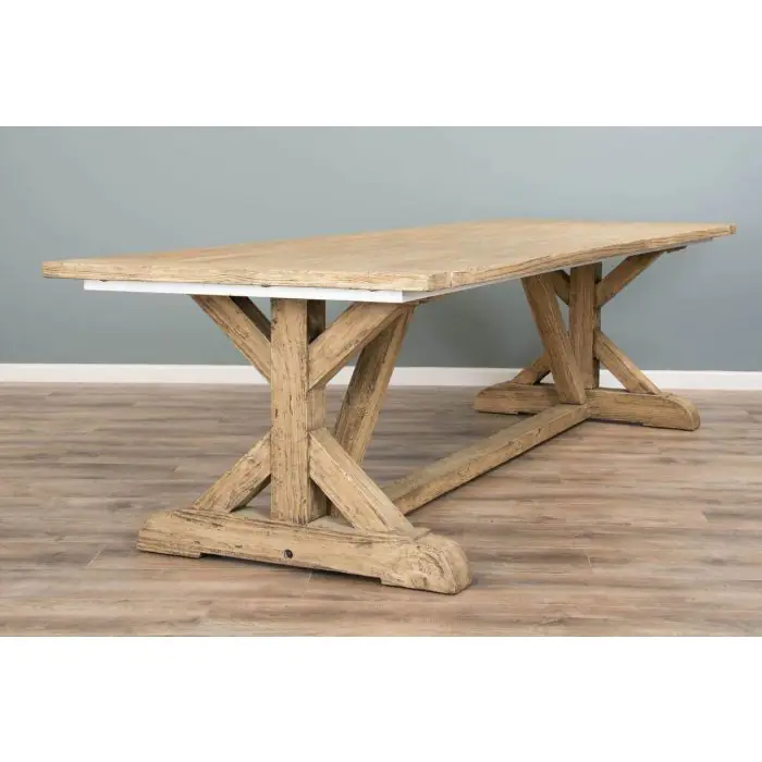 3m Farmhouse Cross Dining Table with 10 Ellena Chairs & 2 Armchairs  - 8