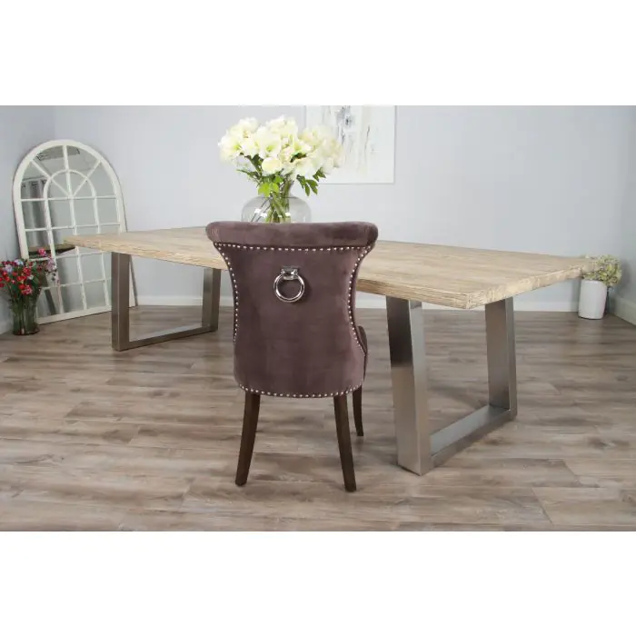 3m Industrial Chic Cubex Dining Table with Stainless Steel Legs & 10 Windsor Ring Back Chairs - 14