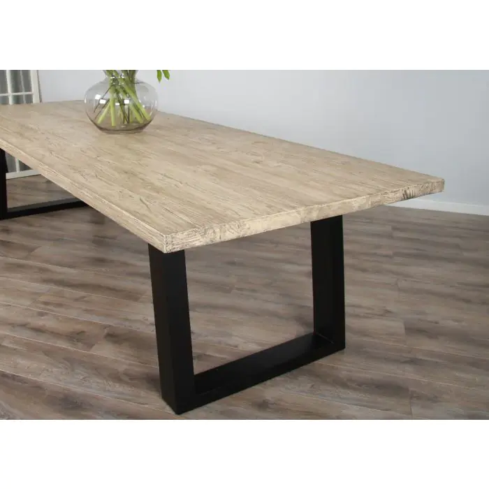 3m Industrial Chic Cubex Dining Table with Stainless Steel Legs & 8 Scandi Armchairs - 12