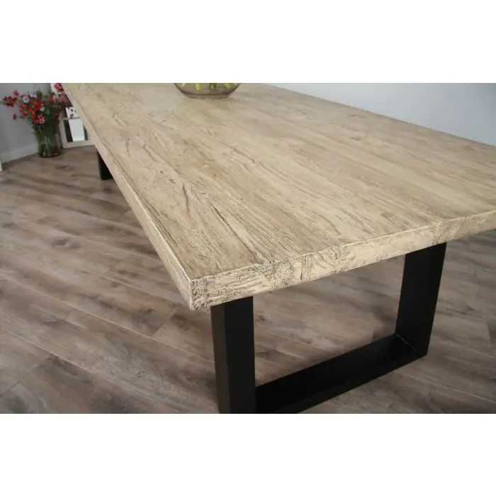 3m Industrial Chic Cubex Dining Table - Black Legs - 10