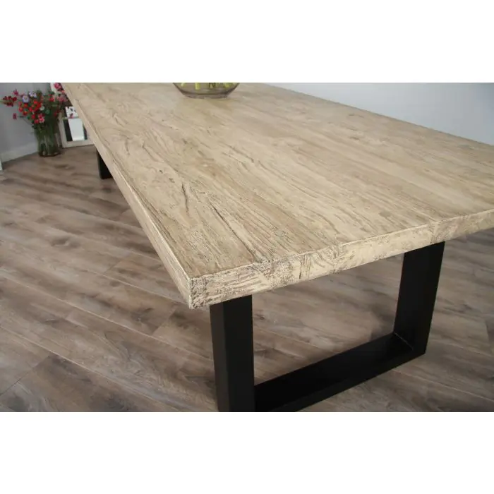 3m Industrial Chic Cubex Dining Table with Black Legs & 10 Urban Fusion Chairs - 8