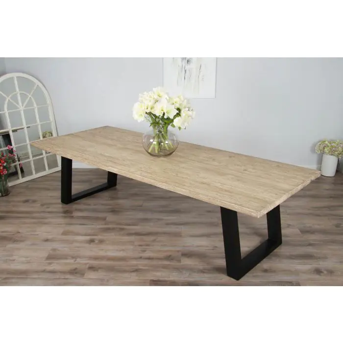 3m Industrial Chic Cubex Dining Table - Black Legs - 5