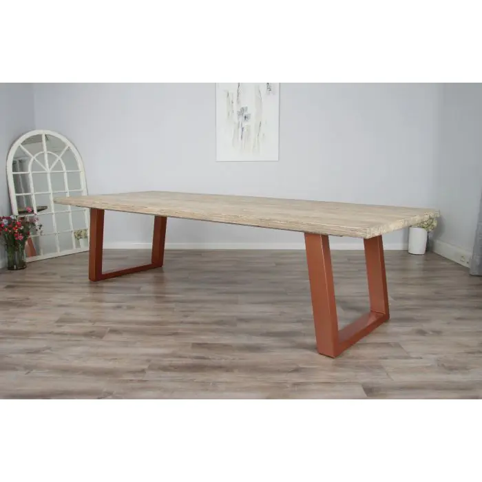 3m Industrial Chic Cubex Dining Table with Stainless Steel Legs & 10 Stackable Zorro Chairs - 12