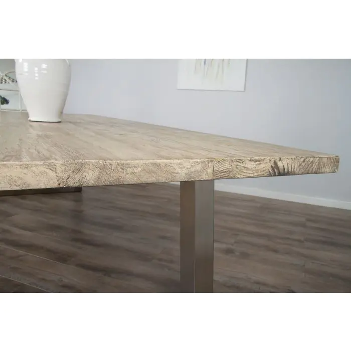 3m Industrial Chic Cubex Dining Table - Stainless Steel Legs - 14