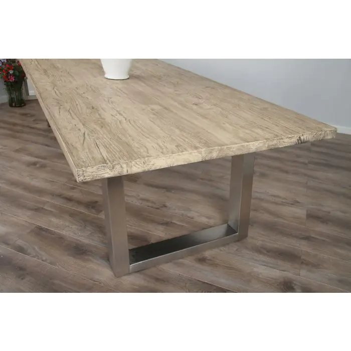 3m Industrial Chic Cubex Dining Table - Stainless Steel Legs - 15