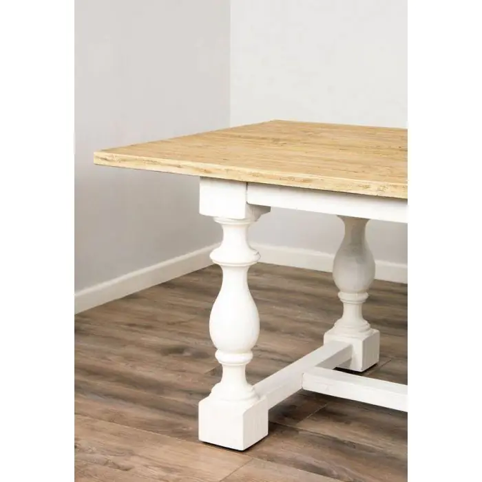 3.6m Ellena Dining Table with 6 Natural Ring Back Chairs & 1 Backless Bench   - 4