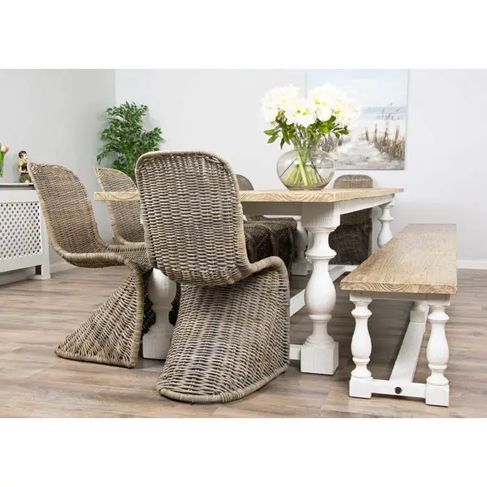  3.6m Ellena Dining Table with 8 Stackable Zorro Chairs & 1 Backless Bench   - 2