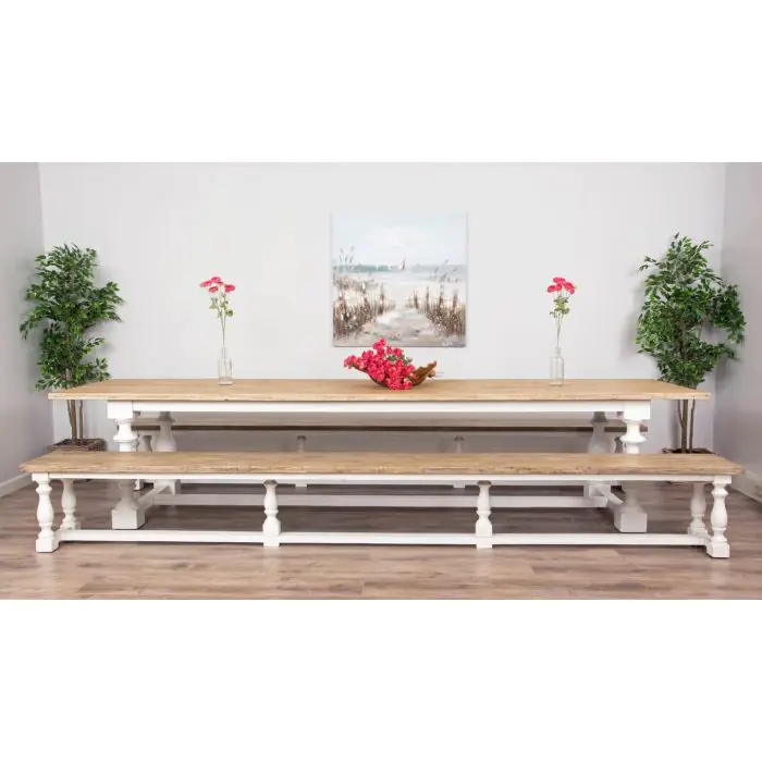 3.6m Ellena Dining Table with 2 Backless Benches - 1