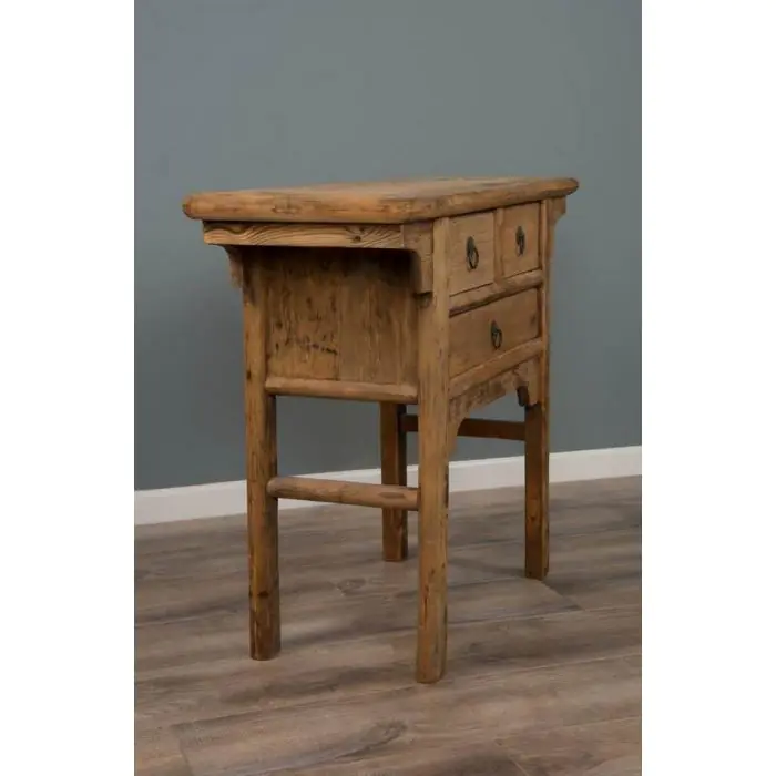 Reclaimed Elm Console Table - 3 Drawer - 2