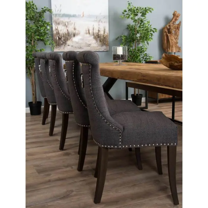 3m Reclaimed Teak Urban Fusion Dining Table with 1 Backless Bench and 5 Windsor Ring Back Chairs - 2