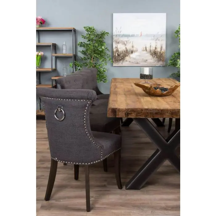 3m Reclaimed Teak Urban Fusion Dining Table with 10 Windsor Ring Back Chairs  - 5