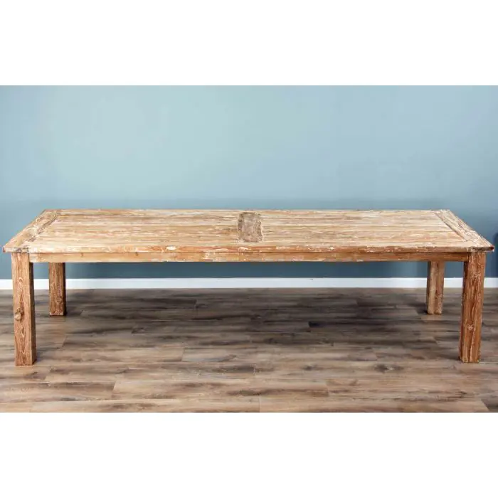 3m Reclaimed Teak Mexico Dining Table with 10 Donna Chairs  - 6