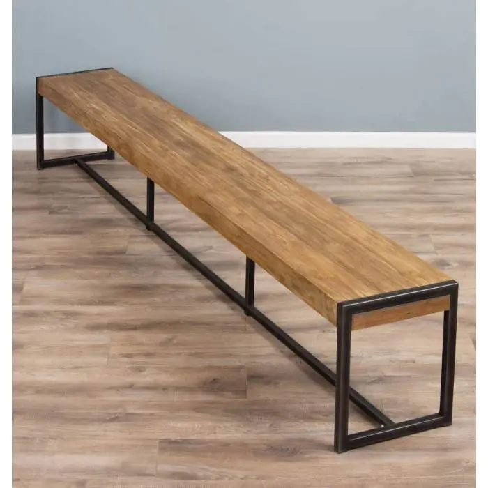 3m Reclaimed Teak Urban Fusion Dining Bench - 2