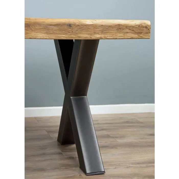 3m Reclaimed Teak Urban Fusion Dining Table with 1 Backless Bench and 4 Scandi Armchairs - 15