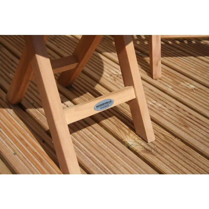 50cm Teak Circular Folding Table - 2