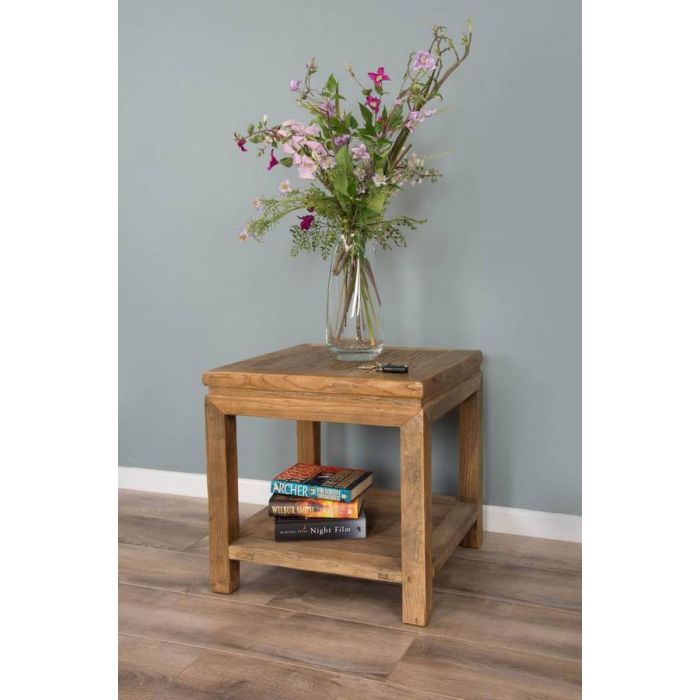 Reclaimed Elm Sofa End Table Sustainable Furniture