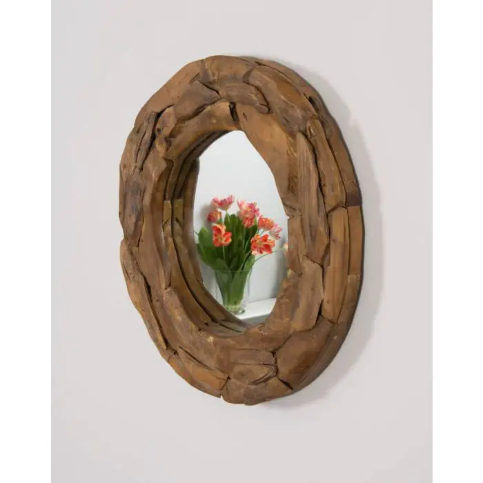 Reclaimed Teak Root Piece Circular Mirror - 4 Sizes - 5