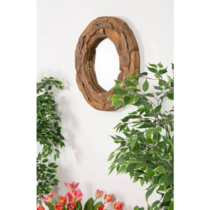 Reclaimed Teak Root Piece Circular Mirror - 4 Sizes - 6