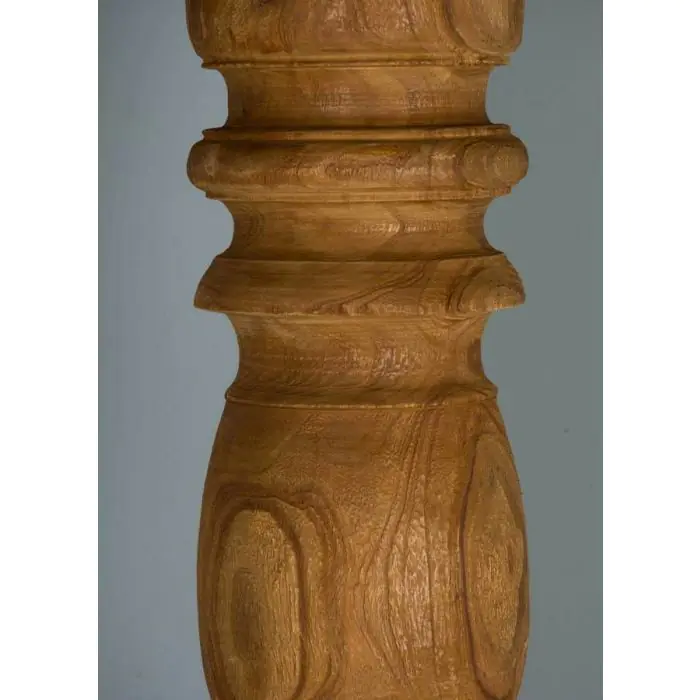 60cm Reclaimed Teak Circular Pedestal Table with 2 Stackable Zorro Chairs - 4