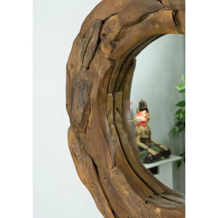 Reclaimed Teak Root Piece Circular Mirror - 4 Sizes - 4