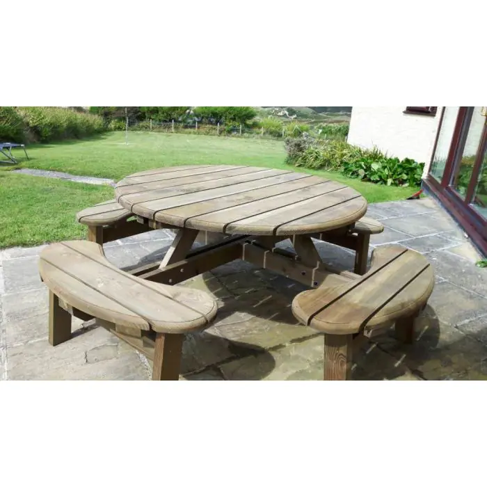 Douglas Fir Disabled Access Circular Picnic Bench - 3
