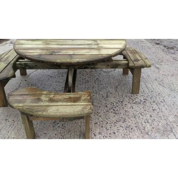 Douglas Fir Disabled Access Circular Picnic Bench - 4