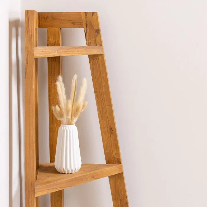 Reclaimed Teak Ladder Shelf - Corner - 3
