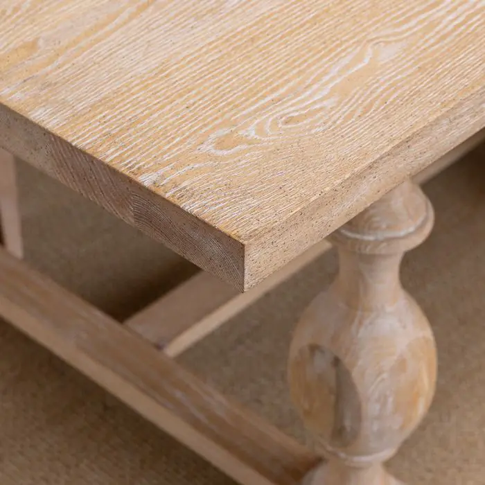 American Oak Solid Dining Table (Light Oak) with 8 Natural Windsor Ring Back Chairs - 5