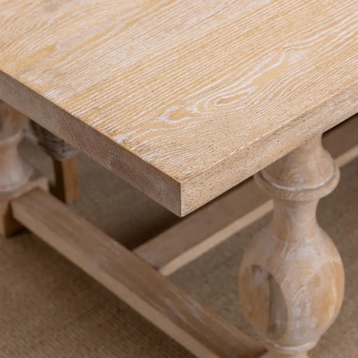 American Oak Solid Dining Table (Light Oak) with 8 Latifa Dining Chairs - 5