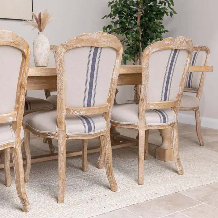 American Oak Solid Dining Table (Light Oak) with 8 Beaumont Dining Chairs - 1