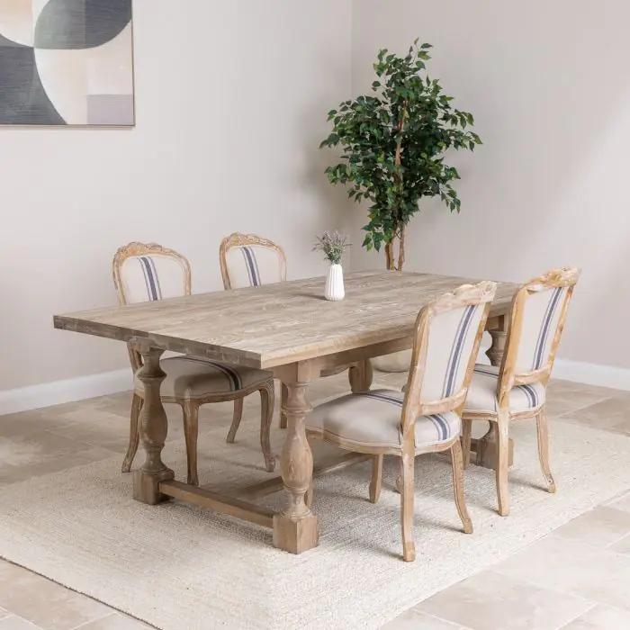 American Oak Solid Dining Table (Dark Oak) with 6 Beaumont Dining Chairs - 3