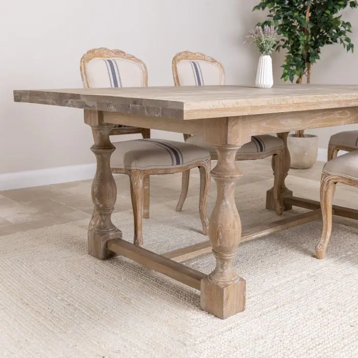 American Oak Solid Dining Table (Dark Oak) with 6 Beaumont Dining Chairs - 5