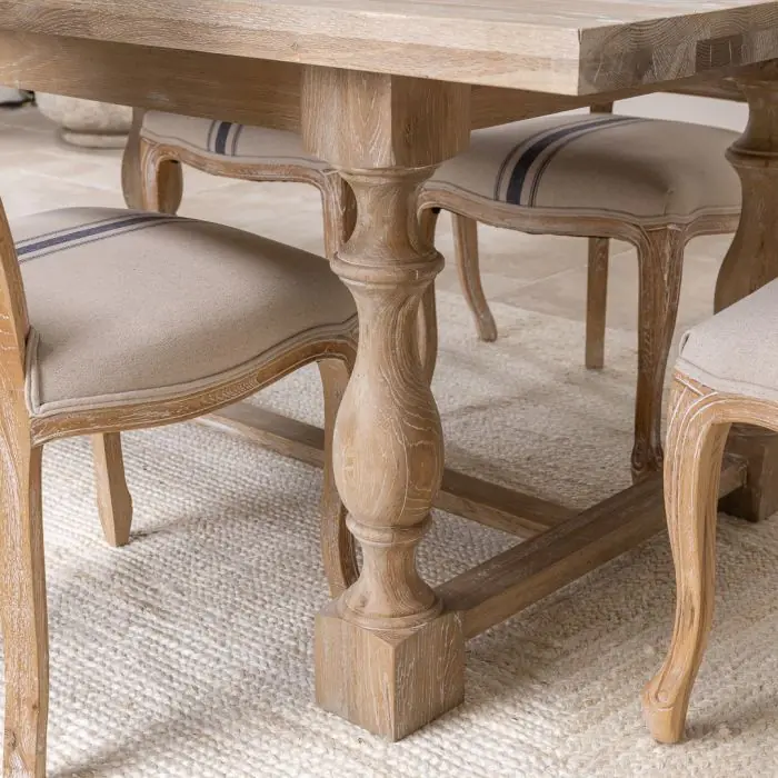 American Oak Solid Dining Table (Dark Oak) with 6 Beaumont Dining Chairs - 4