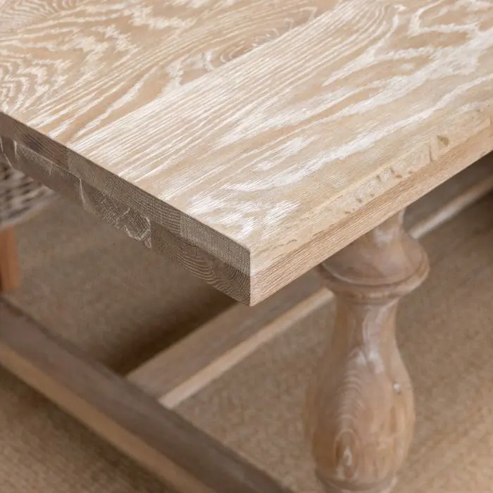 American Oak Solid Dining Table (Dark Oak) with 6 Latifa Dining Tables - 6