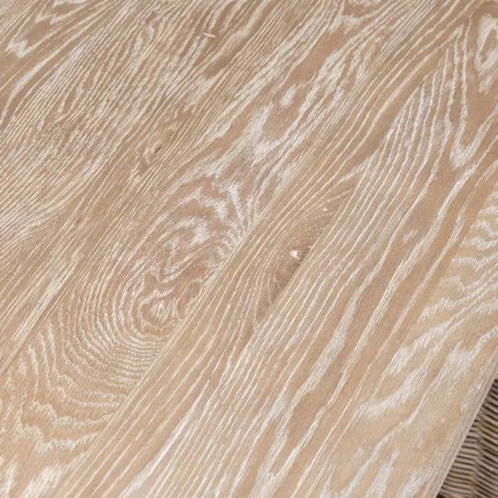 American Oak Solid Dining Table (Dark Oak) with 6 Latifa Dining Tables - 7