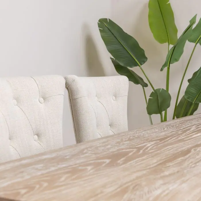 American Oak Solid Dining Table (Dark Oak) with 6 Natural Windsor Ring Back Chairs - 5