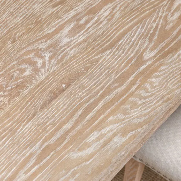 American Oak Solid Dining Table (Dark Oak) with 6 Natural Windsor Ring Back Chairs - 6