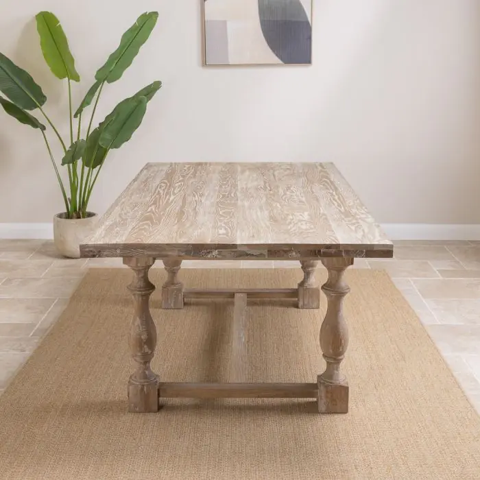 American Oak Dining Table - Dark Oak - 1