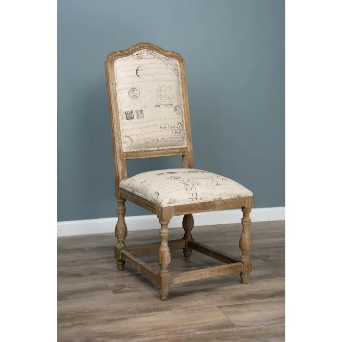 American Oak Solid Dining Table with 8 Parisian Print Chairs & 2 Armchairs - 1