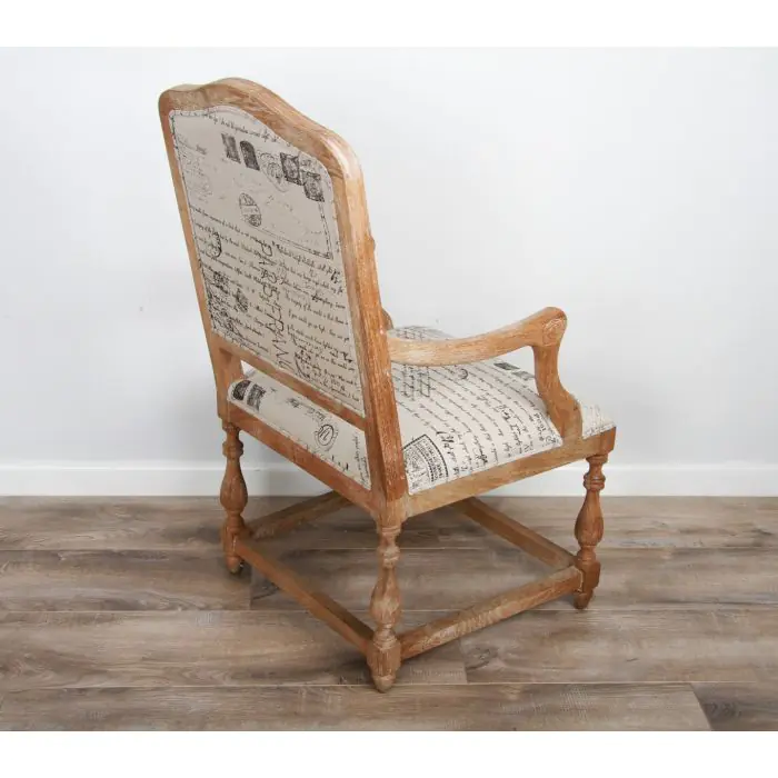 American Oak Parisian Print Armchair - 2