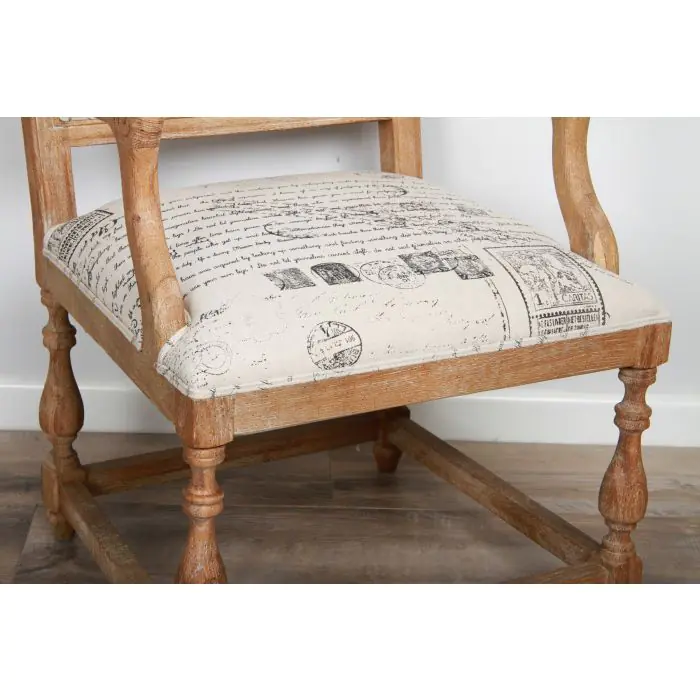 American Oak Parisian Print Armchair - 6