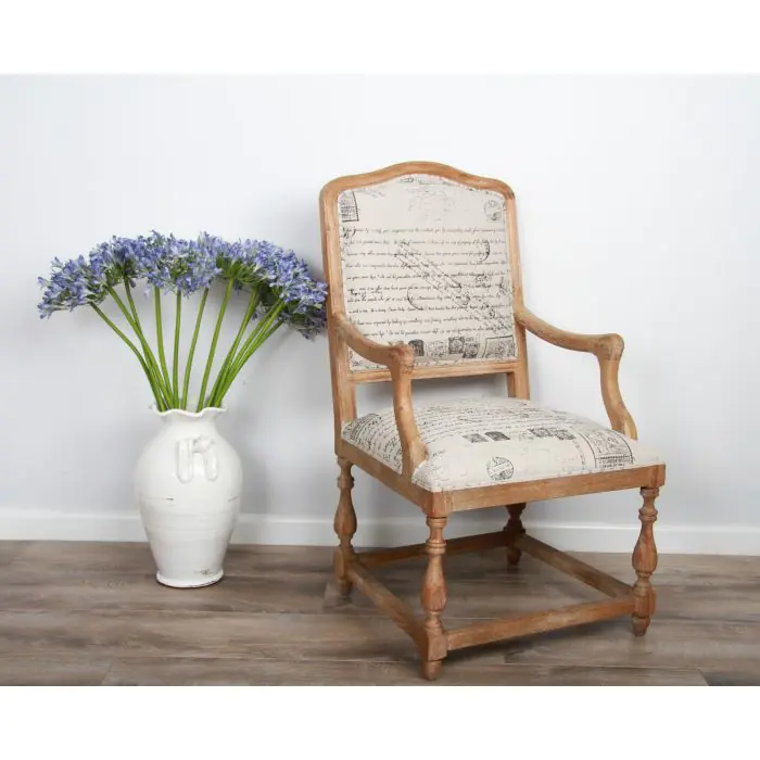 American Oak Parisian Print Armchair - 1