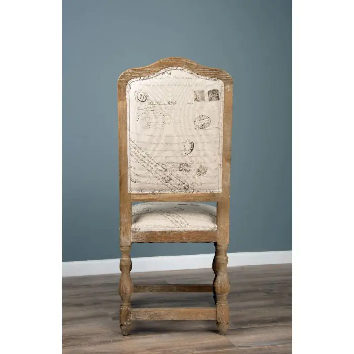 American Oak Solid Dining Table with 8 Parisian Print Chairs & 2 Armchairs - 2