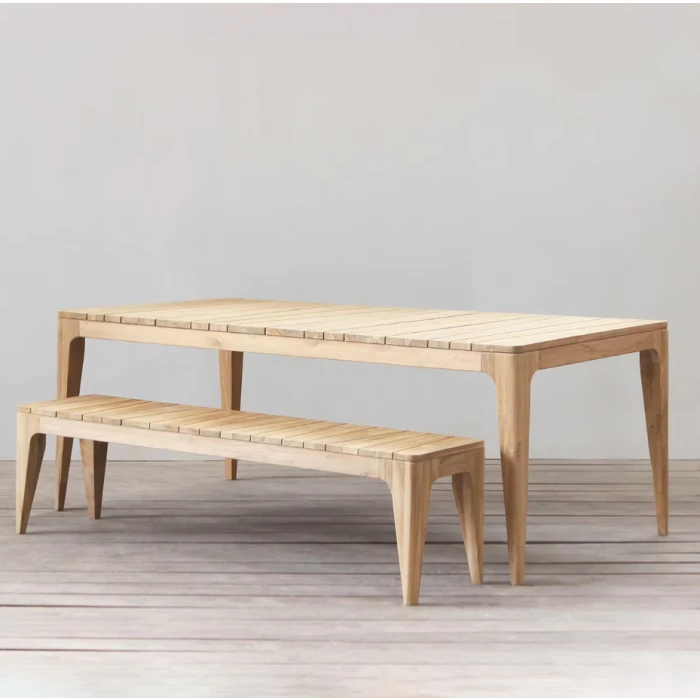2.4m Reclaimed Teak Oasis Outdoor Dining Bench - 1