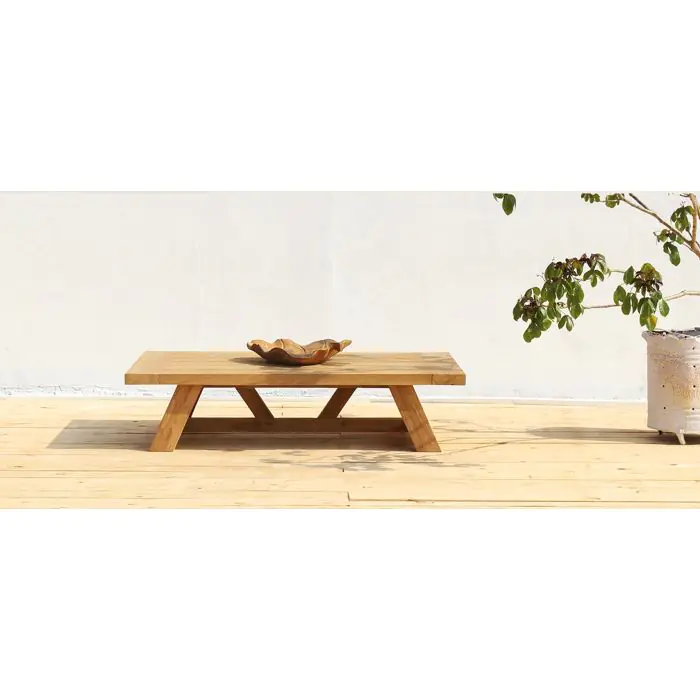 1.5m Reclaimed Teak Bali Outdoor Coffee Table - 1
