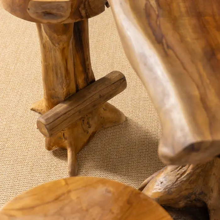 Reclaimed Teak Root Barstool - 4