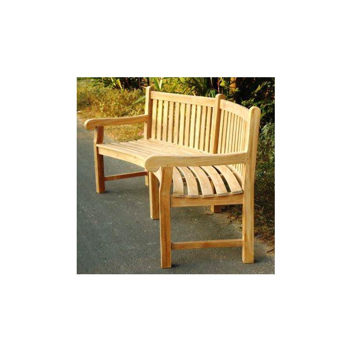 Big Classic Curved Teak Garden Bench Sustainable Furniture