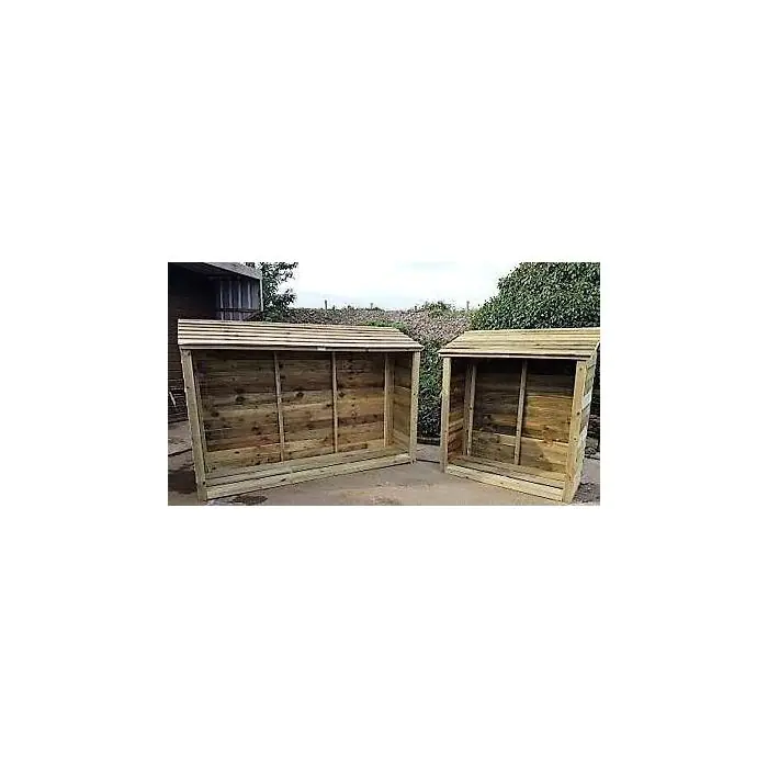 Swedish Redwood Log Store - 2 Sizes - 0