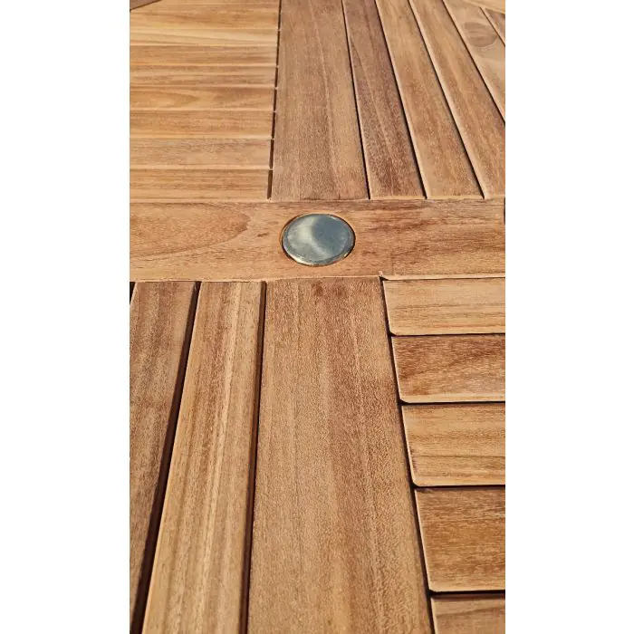 80cm Teak Circular Folding Table  - 1