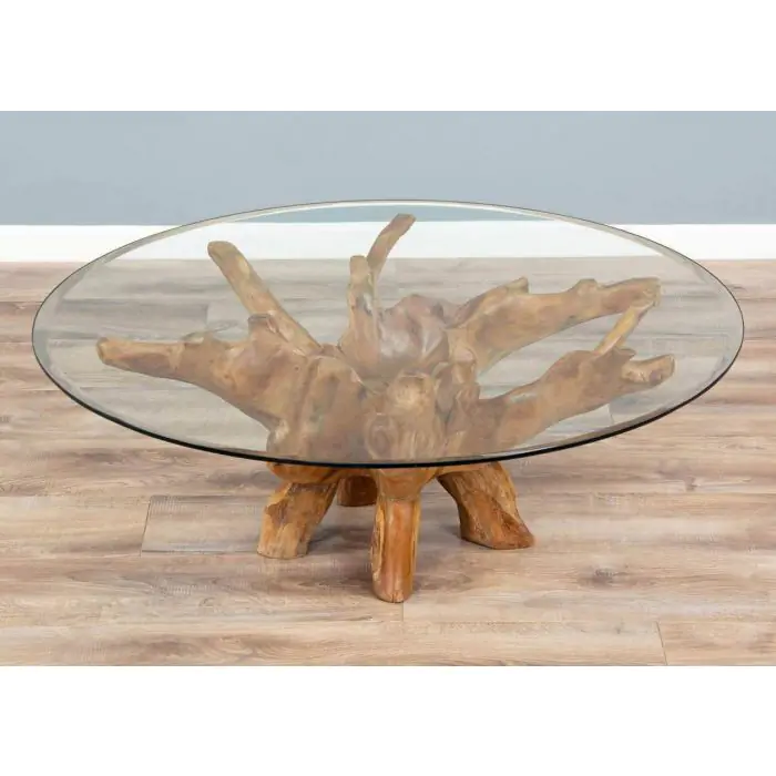 1.2m Reclaimed Teak Root Circular Coffee Table - 1